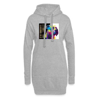 Staffie Head Popart - 050 - Hoodie-Kleid - Grau meliert - Vorne