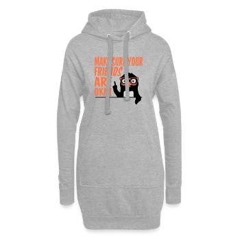 Make Sure Your Friends Are Okay Pinguin Nerd Geek - Hoodie-Kleid - Grau meliert - Vorne