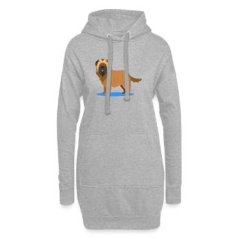 Wuscheliger Briard (Comic) - Hoodie-Kleid - Grau meliert - Vorne