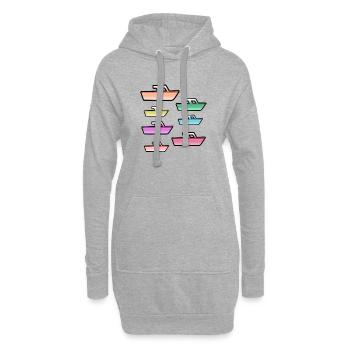 Bateaux à moteur - Sweat-shirt à capuche long Femme - gris chiné - Devant