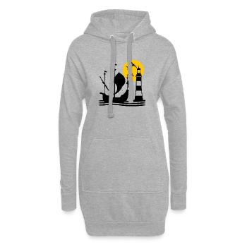 Segeln - Hoodie-Kleid - Grau meliert - Vorne