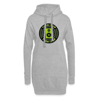Speaker Music Badge - Hoodie Dress - heather grey - Front
