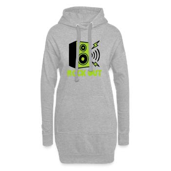 Rock Out Lautsprecher Icon - Hoodie-Kleid - Grau meliert - Vorne