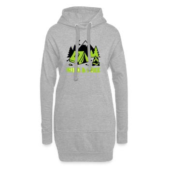 Camping Tent Nature Graphic - Hoodie Dress - heather grey - Front