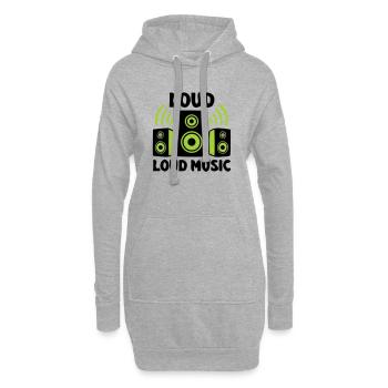 Lautsprecher Boxen Logo - Hoodie-Kleid - Grau meliert - Vorne