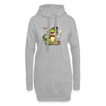 Tea-Rex  - Hoodie-Kleid - Grau meliert - Vorne
