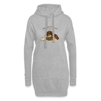 Lire encore un Chapitre de Noël, Teckel - Sweat-shirt à capuche long Femme - gris chiné - Devant