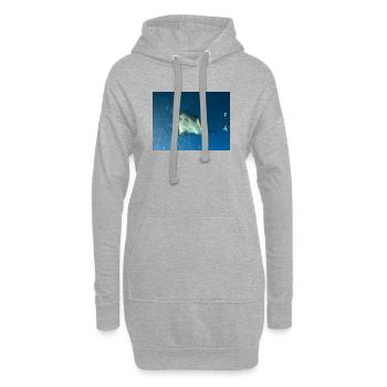 Deep Sea Manta in the Blue Ocean - Hoodie Dress - heather grey - Front