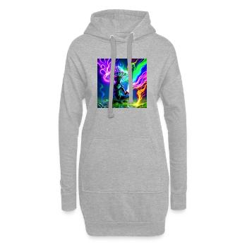 Idegen_Saman - Hoodie Dress - heather grey - Front