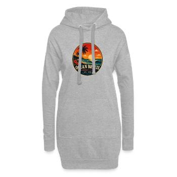 Ocean Breeze Retro-Abzeichen Vintage-Küstengrafik - Hoodie-Kleid - Grau meliert - Vorne