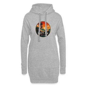 Salty Air Vintage-Küstengrafik - Hoodie-Kleid - Grau meliert - Vorne