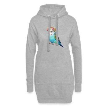 Wellensittich - Hoodie-Kleid - Grau meliert - Vorne