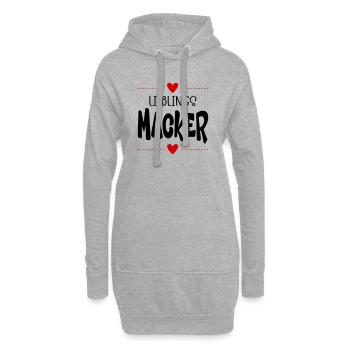 Macker Liebling - Hoodie-Kleid - Grau meliert - Vorne