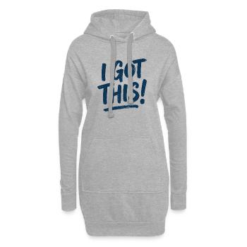 Ich schaffe das! Motivationsbürste - Hoodie-Kleid - Grau meliert - Vorne