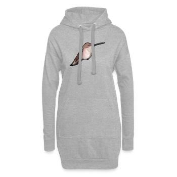 Kolibri im Abendlicht - Hoodie-Kleid - Grau meliert - Vorne