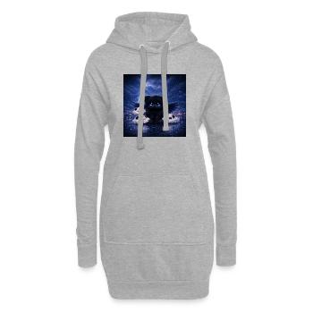 Dark Spirit Panda - Hoodie Dress - heather grey - Front