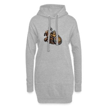Wikinger-Krieger mit Schild - Hoodie-Kleid - Grau meliert - Vorne