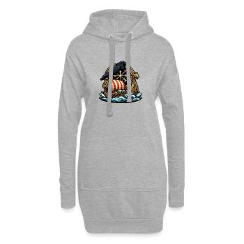 Rabenruder Viking-Schiff Emblem - Hoodie-Kleid - Grau meliert - Vorne
