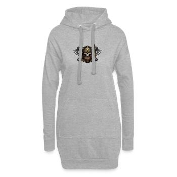 Viking Schädel mit Äxten Emblem - Hoodie-Kleid - Grau meliert - Vorne