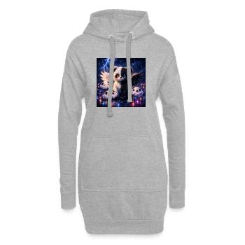 Echo Panda – Dual Spirit Edition - Hoodie-Kleid - Grau meliert - Vorne