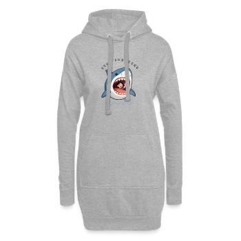 Shark Smile Stay Positive - Hoodie Dress - heather grey - Front