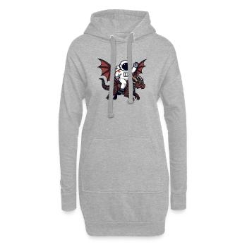 Astronautenreiter auf Dragon - Hoodie-Kleid - Grau meliert - Vorne