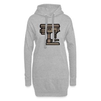 Standbohrmaschine Werkzeug Icon - Hoodie-Kleid - Grau meliert - Vorne