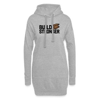 Build Stronger Logo - Hoodie-Kleid - Grau meliert - Vorne