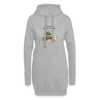 Club de lecture de Noël Livres Noël - Sweat-shirt à capuche long Femme - gris chiné - Devant