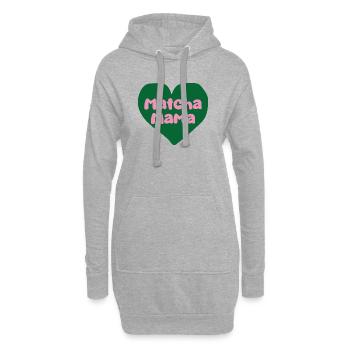 Matcha Mom Heart Design - Hoodie Dress - heather grey - Front