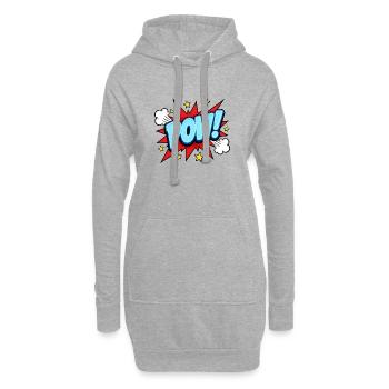 POW! Comic Pop Art Design – Knallig Retro - Hoodie-Kleid - Grau meliert - Vorne