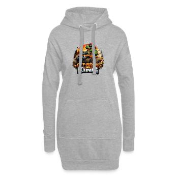 Offroad King Dino - Hoodie Dress - heather grey - Front