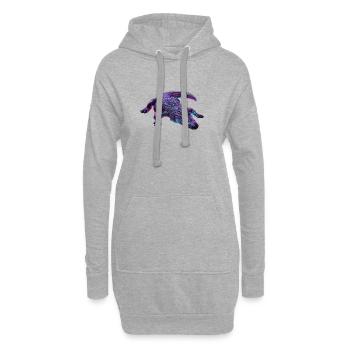 Neon-Krokodil-Aurora - Hoodie-Kleid - Grau meliert - Vorne