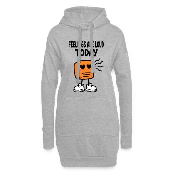 Heute sind alle zu laut - Hoodie-Kleid - Grau meliert - Vorne