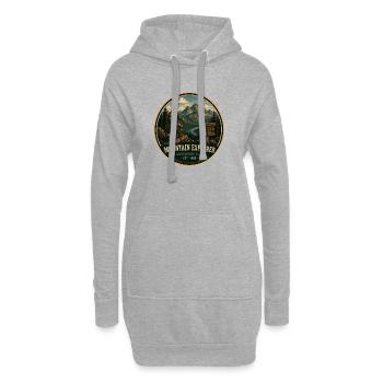Mountain Explorer Vintage-Abenteuergrafik - Hoodie-Kleid - Grau meliert - Vorne