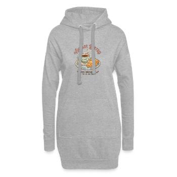 Vintage Bistro Kaffee Illustration - Hoodie-Kleid - Grau meliert - Vorne