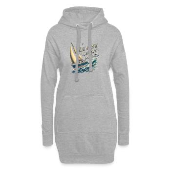 Vent et Voile: Route maritime - Sweat-shirt à capuche long Femme - gris chiné - Devant