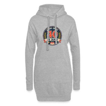 40. Geburtstag Runde Sache - Hoodie-Kleid - Grau meliert - Vorne