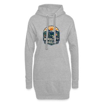 Bergluft statt Büroluft Wandern - Hoodie-Kleid - Grau meliert - Vorne