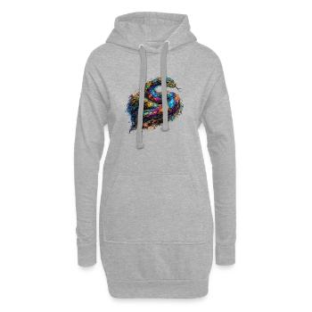 Celestial Serpent - Hoodie Dress - heather grey - Front