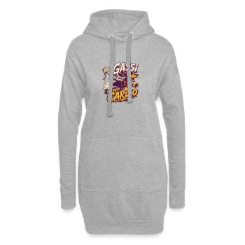 Gassi ist mein Cardio – Dackel - Hoodie-Kleid - Grau meliert - Vorne