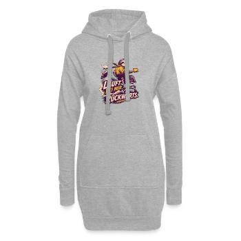 Läuft bei mir rückwärts – Büro Faultier - Hoodie-Kleid - Grau meliert - Vorne