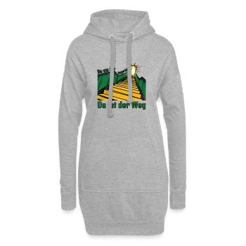 Da wo die Angst ist, da ist der Weg! - Hoodie-Kleid - Grau meliert - Vorne