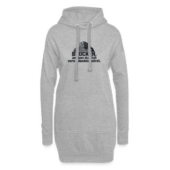 Ich bin der Brocken – Felsen Spruch Design - Hoodie-Kleid - Grau meliert - Vorne