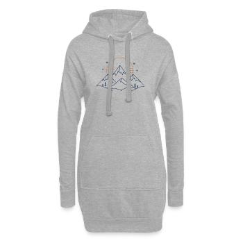 Mountain landscape with sun - Hoodie Dress - heather grey - Front