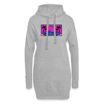 Retro 80er Auto Logo - Hoodie-Kleid - Grau meliert - Vorne