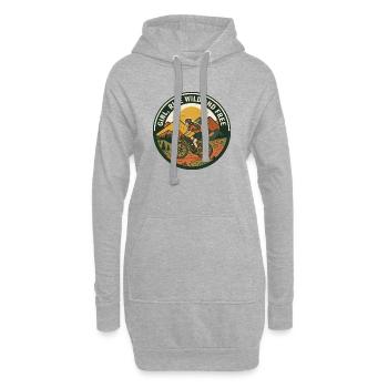 Girl Ride Wild And Free Gravel Bike Badge - Hoodie Dress - heather grey - Front