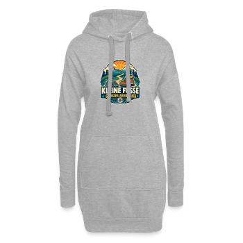 Kleine Füße großes Abenteuer – Familie - Hoodie-Kleid - Grau meliert - Vorne