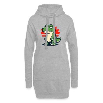 Chillig Dinosaur Mood Grumpy - Sweat-shirt à capuche long Femme - gris chiné - Devant