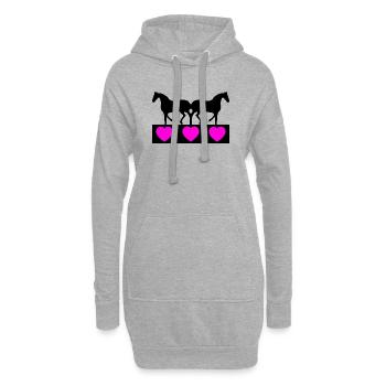 horses - Hoodie Dress - heather grey - Front